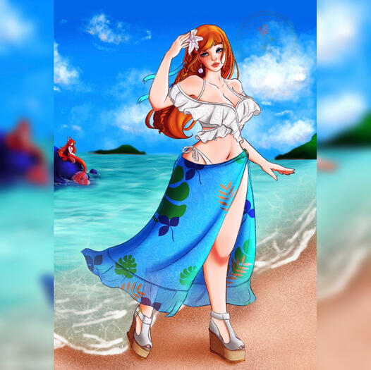 Lily Hanabusa in Beach